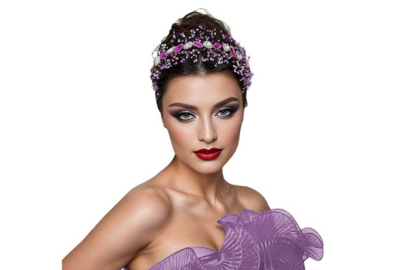 YRIIOMO Haarspange Handgefertigter Haarreif mit auffälligem Design, verziert mit, synthetischen Strasssteinen und Glas, ideal für stilbewusste Frauen, die ein einzigartiges Accessoire suchen von YRIIOMO