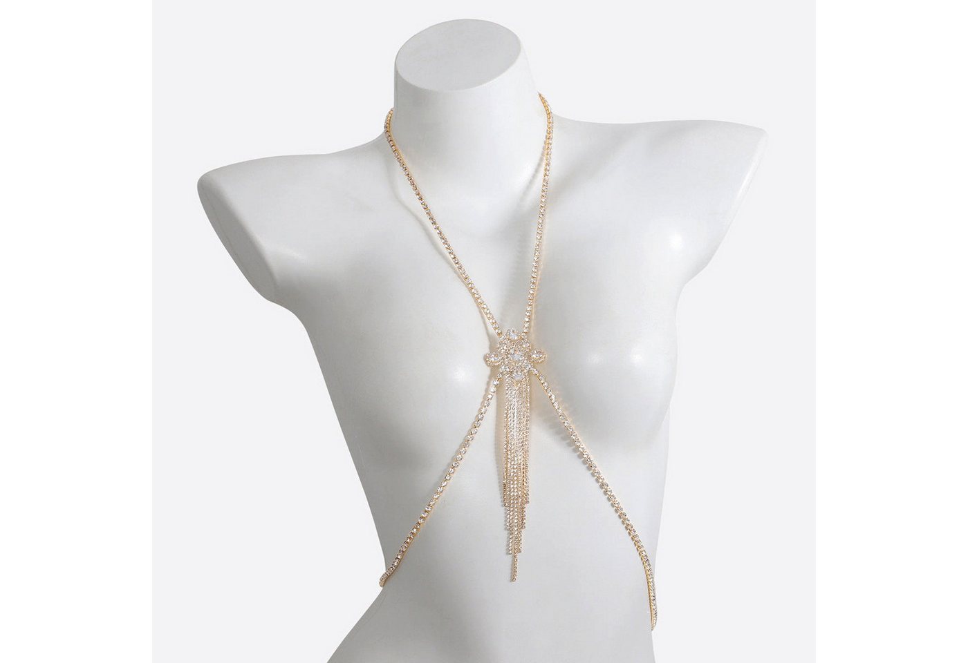 YRIIOMO Kettengürtel Brustkette für Damen, modisch und auffällig, Körperkettenschmuck von YRIIOMO