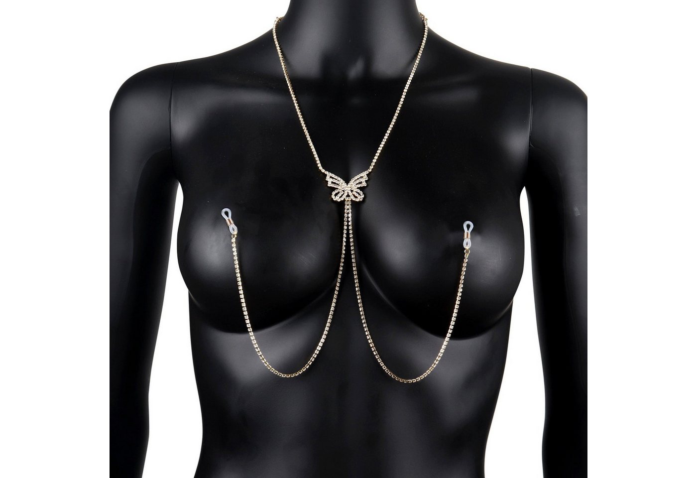YRIIOMO Kettengürtel Damenmodischer Schmuck, Schmetterlings-Halskette, ungestochene Körperkette, Körperschmuck. von YRIIOMO