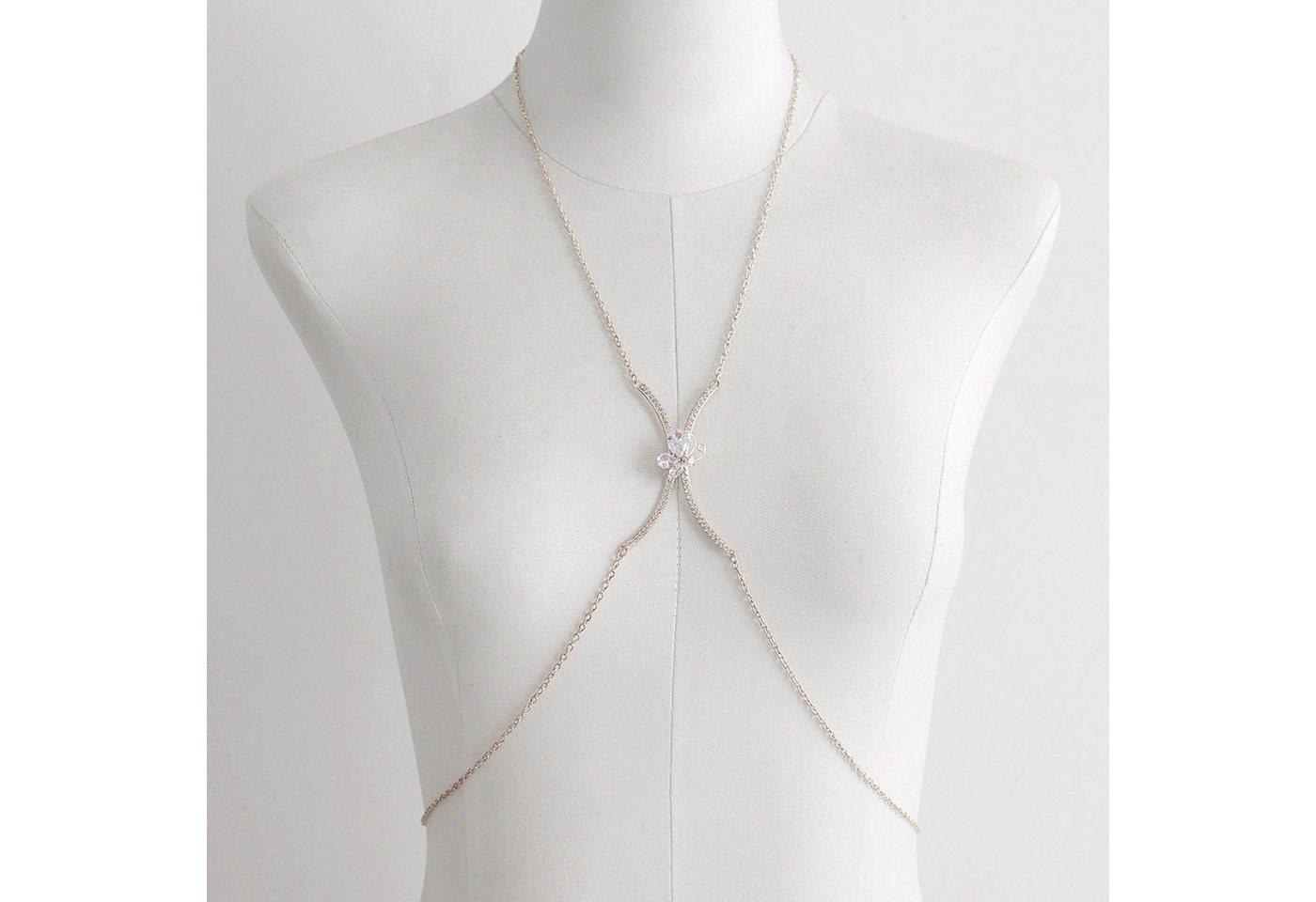 YRIIOMO Kettengürtel Modischer glänzender Bruststützenschmuck, kombiniert mit Anzug, Brustkettenschmuck, Damen-Körperkette von YRIIOMO