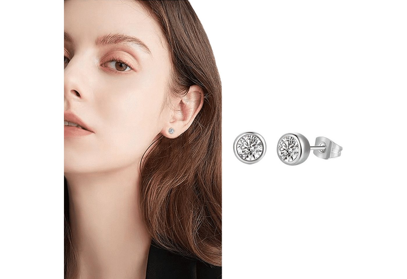 YRIIOMO Ohrhänger-Set Elegante S925 Silber Ohrstecker mit Moissanit, geometrisches Design, (langlebig und glänzend, ideal für stilbewusste Frauen, perfekt für, Alltag und besondere Anlässe) von YRIIOMO