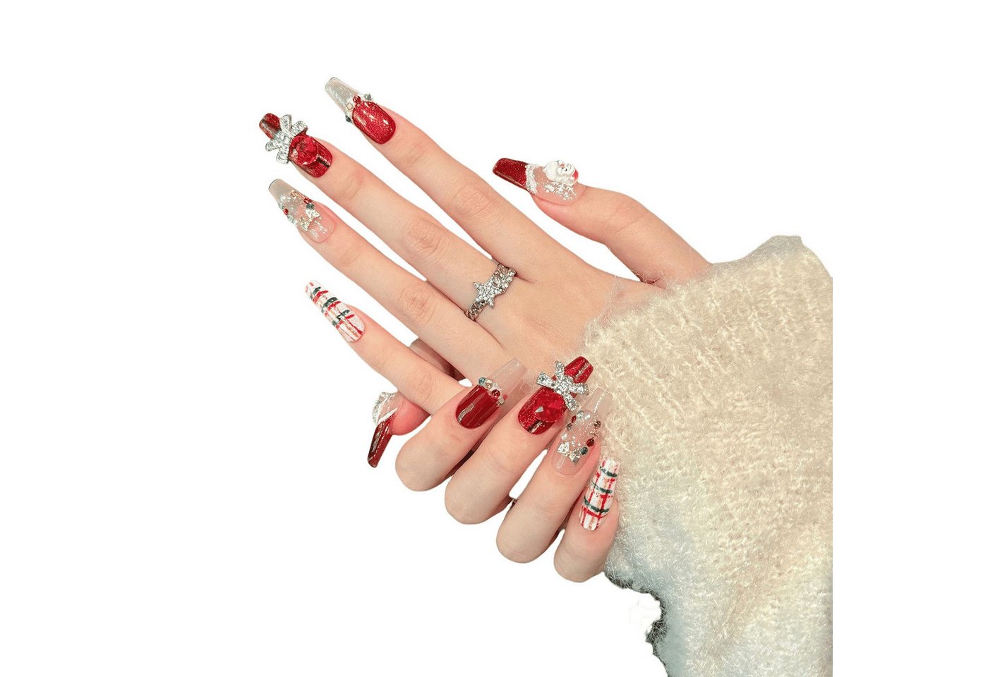 YRIIOMO Kunstfingernägel Festliche Nagelsticker Set mit Gel Technologie – Perfekte, Weihnachtsdekoration für Ihre Nägel, einfach anzuwenden, wiederverwendbar und in verschiedenen Größen erhältlich YRIIOMO Kunstfingernägel Festliche Nagelsticker Set mit Gel Technologie – Perfekte, Weihnachtsdekoration für Ihre Nägel, einfach anzuwenden, wiederverwendbar und in verschiedenen Größen erhältlich von YRIIOMO