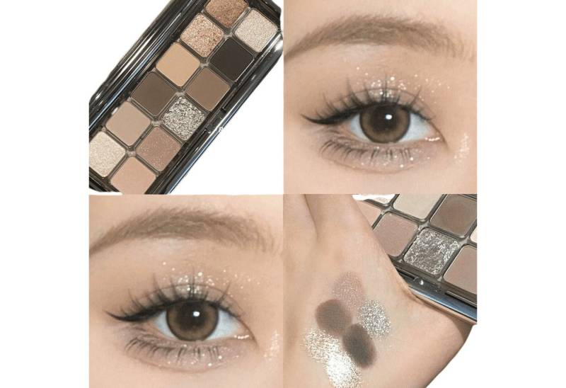 YRIIOMO Lidschatten-Palette Vielseitige 12 Farben Lidschattenpalette mit erdigen und sanften Tönen, – Perfekt für dezente und ausdrucksstarke Looks von YRIIOMO