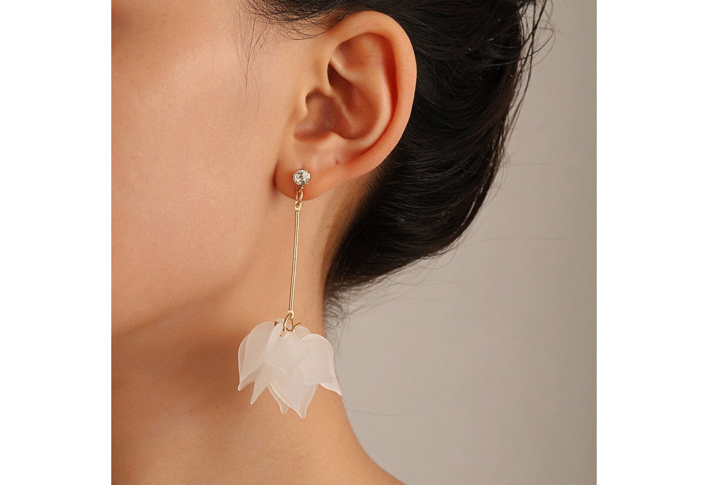 YRIIOMO Ohrhänger-Set Blütenblatt-Ohrringe, Temperament, Lotus, ewige Blumen-Ohrringe, lange, Quasten-Ohrringe für Damen von YRIIOMO