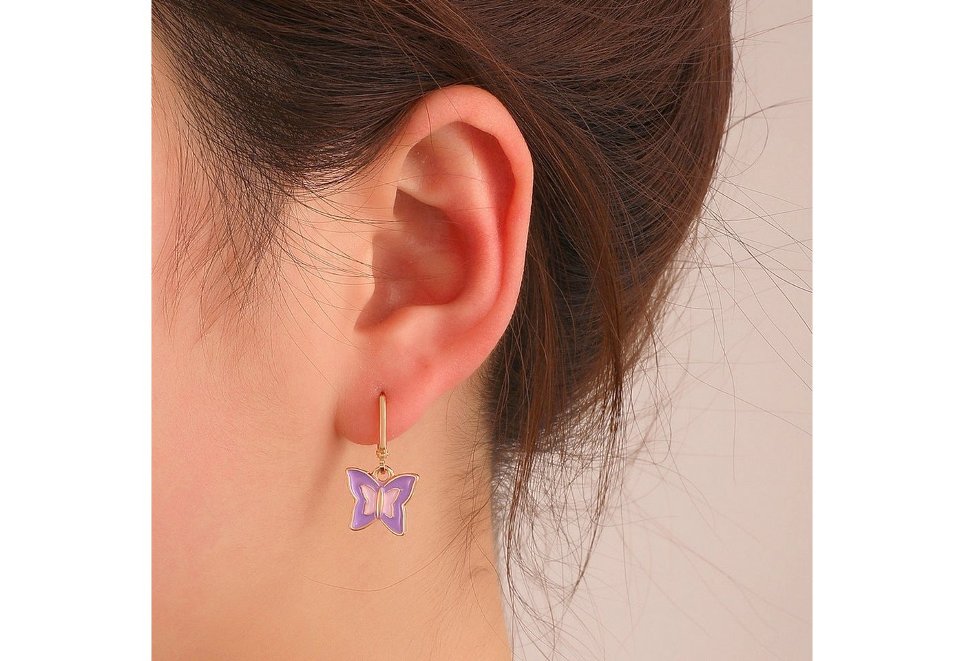 YRIIOMO Ohrhänger-Set Bunte Öltropfen-Schmetterlings-Anhänger-Ohrringe, geometrische, Pilz-Ohrringe für Damen von YRIIOMO