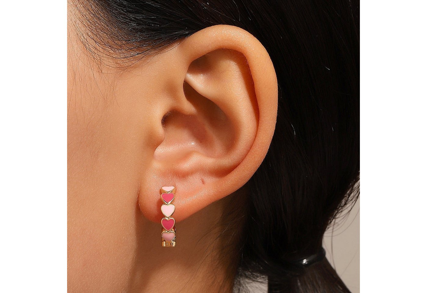 YRIIOMO Ohrhänger-Set Liebes-Ohrringe, strukturierte Damen-Ohrringe, Frühling und Sommer, einfache, mädchenhafte Ohrringe von YRIIOMO