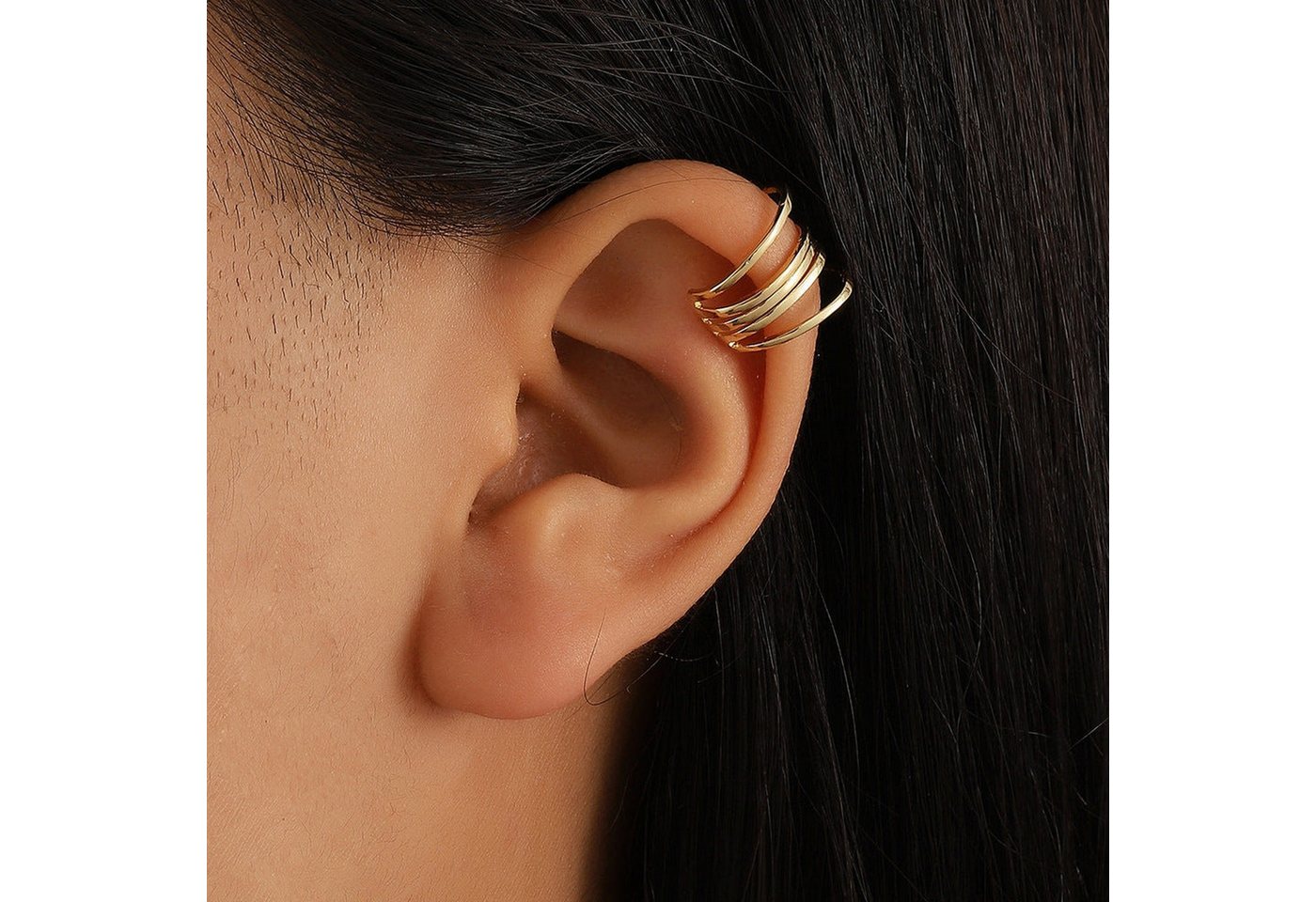 YRIIOMO Ohrhänger-Set Mehrschichtige, hohle U-förmige Ohrclips für Damen, nicht durchbohrt, geometrische Ohrringe von YRIIOMO