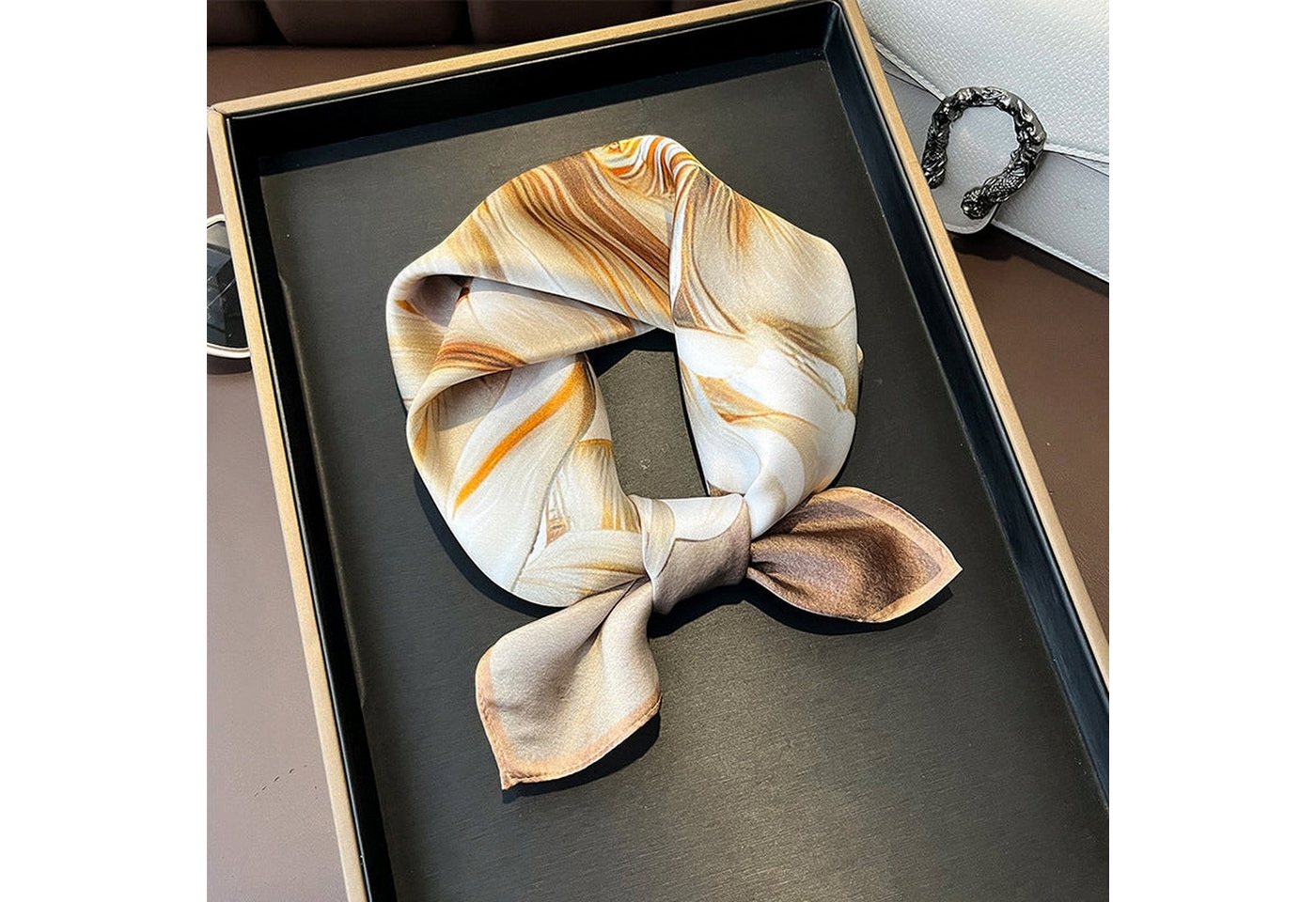 YRIIOMO Seidentuch Kleiner quadratischer Schal Damen dünner Frühling und Sommer eleganter, kleiner Schal,53*53cm von YRIIOMO