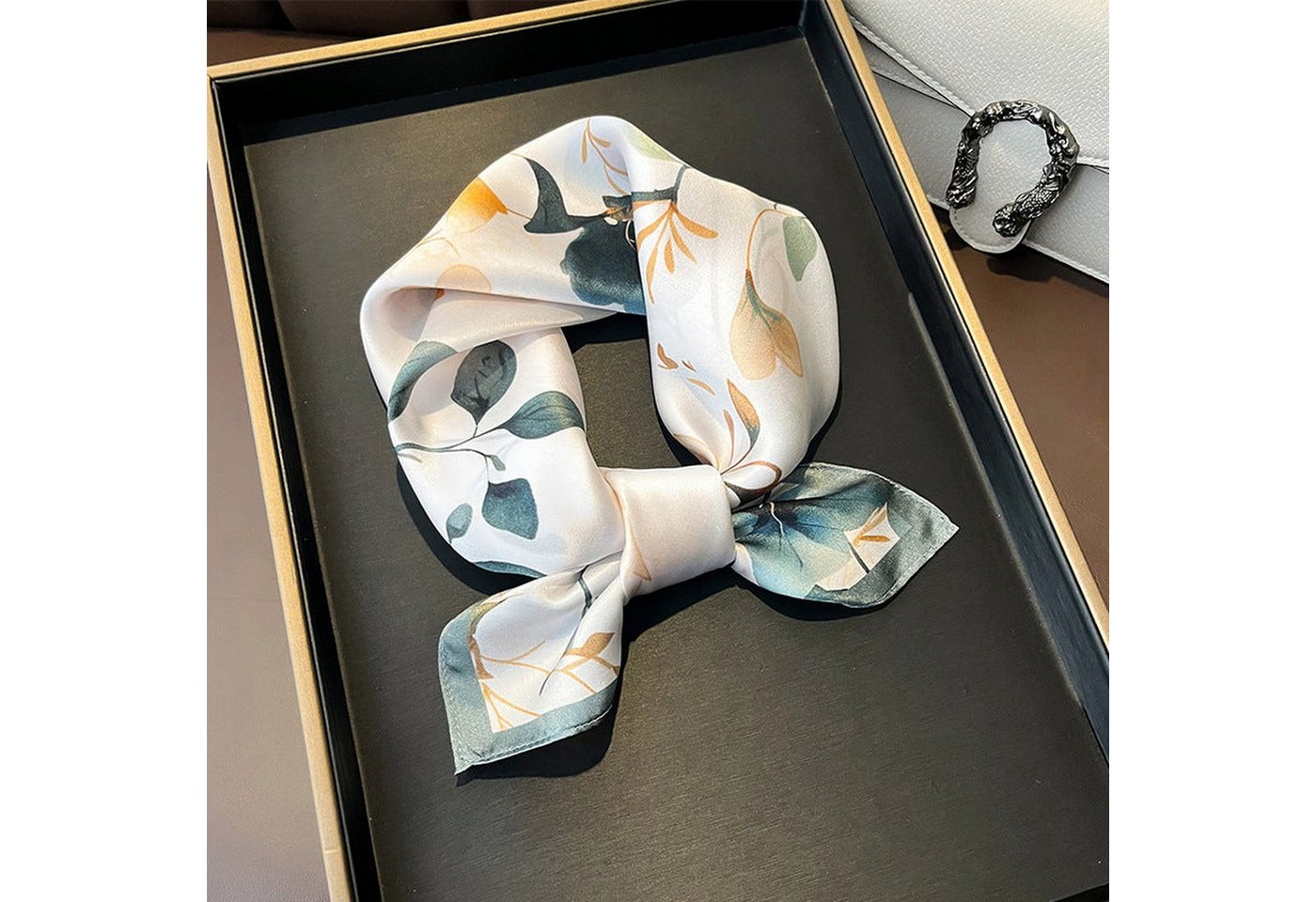 YRIIOMO Seidentuch Kleiner quadratischer Schal für Damen, vielseitiger dekorativer, Frühlingsschal mit kleinem quadratischem Schal,53*53cm von YRIIOMO
