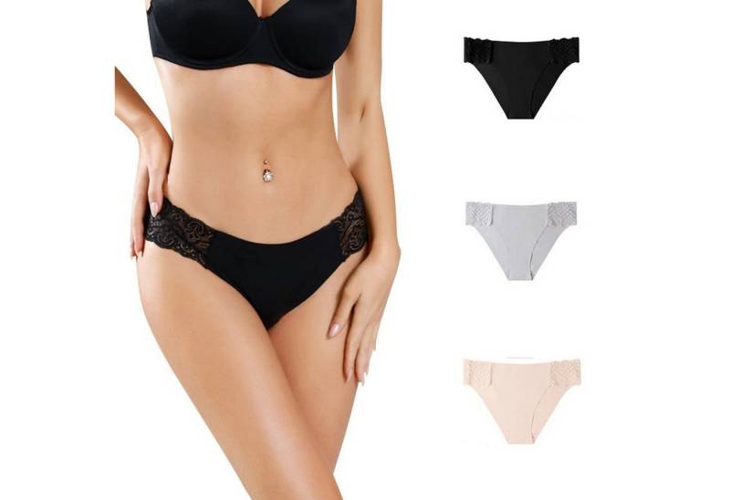 YRIIOMO Slip 3pcs T-String Damen Unterhose Nicht-Rolling Dreieck Unterhose (L) von YRIIOMO