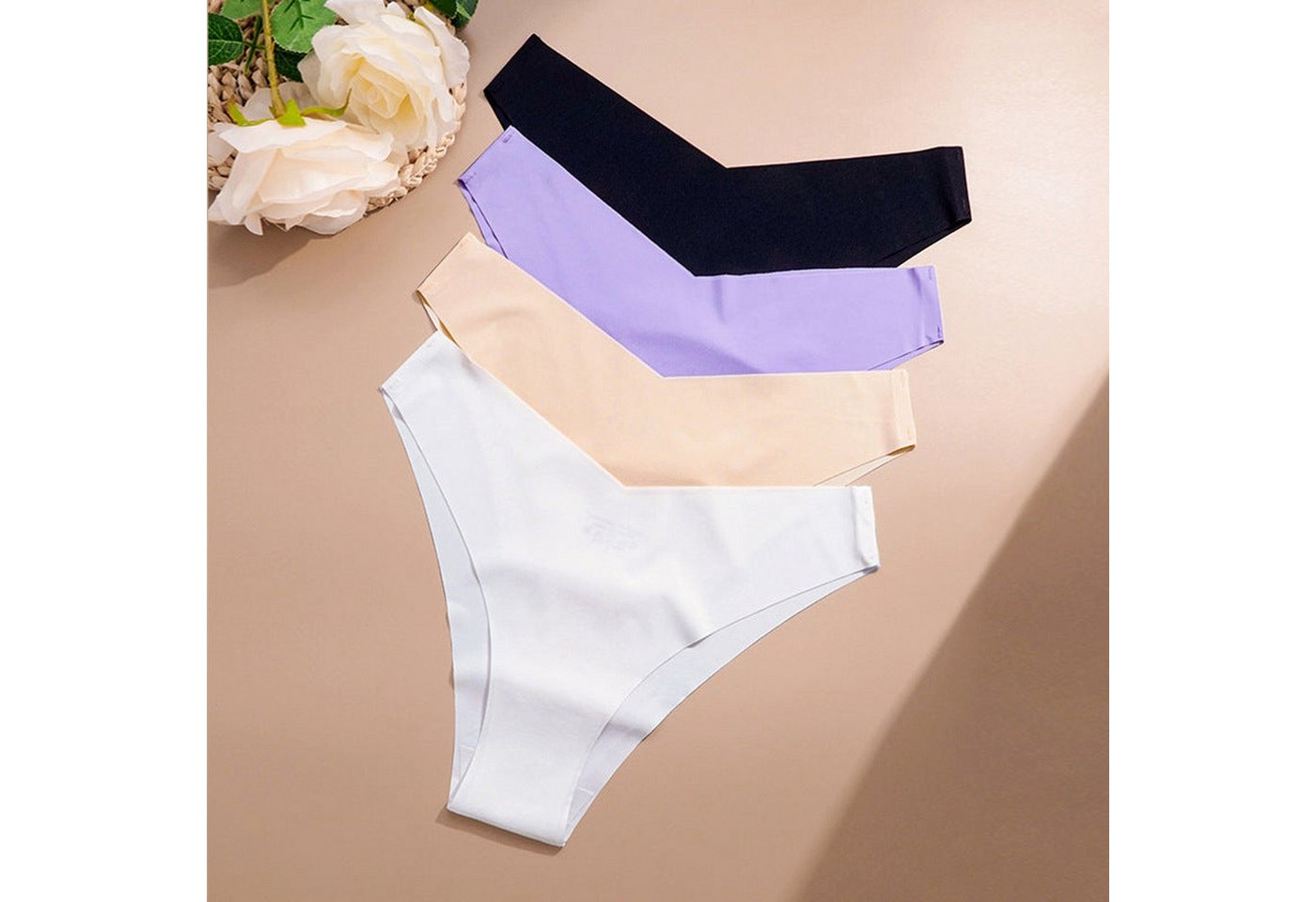 YRIIOMO Slip Damen nahtlose Ice Silk unterhosen, Ein-Stück-Stil, sportlich, Yoga, Dreieckshose. von YRIIOMO