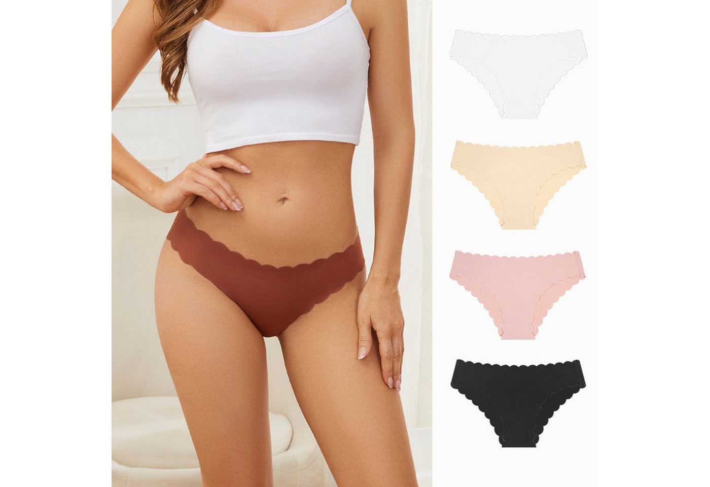 YRIIOMO Slip Spitzenbesetzte Ice Silk unterhosen, nahtlose, atmungsaktive Damen -Dreieckshose, Po-Lifting ohne Abdrücke. von YRIIOMO