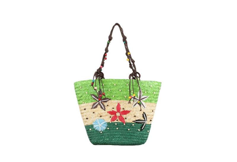 YRIIOMO Strandtasche Handgefertigte, leichte und geräumige Tasche aus hochwertigem, (synthetischem Grasgeflecht – Perfekt als modisches Accessoire für den, Alltag und Freizeitaktivitäten) von YRIIOMO