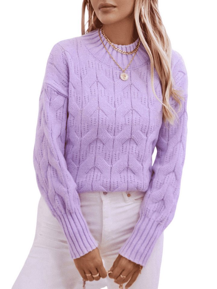 YRIIOMO Strickpullover Strickpullover Damenpullover Damen Casual Herbst- und Wintermode Vielseitiger Strickpullover Pullover von YRIIOMO