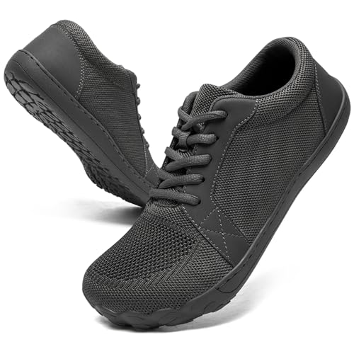 YRLTYO Herren Barfußschuhe Weit Zehenschuhe Schuhe Sneaker Minimalistische Traillaufschuhe Walkingschuhe Grau 40 von YRLTYO