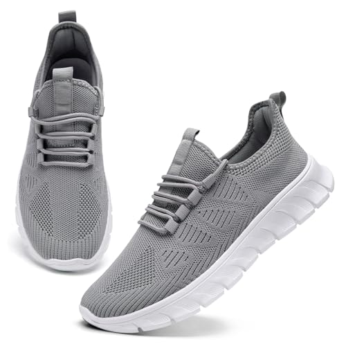 YRLTYO Laufschuhe Herren Schuhe Sneaker Sportschuhe Turnschuhe Wanderschuhe Slip On Tennisschuhe Gymnastikschuhe Straßenlaufschuhe Grau 43 von YRLTYO