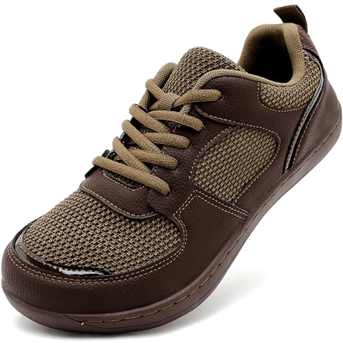 YRLTYO Schuhe Herren Sneaker Freizeitschuhe breit Walkingschuhe Sportschuhe Turnschuhe Laufschuhe leicht atmungsaktiv Weit Zehenschuhe Braun 42 von YRLTYO