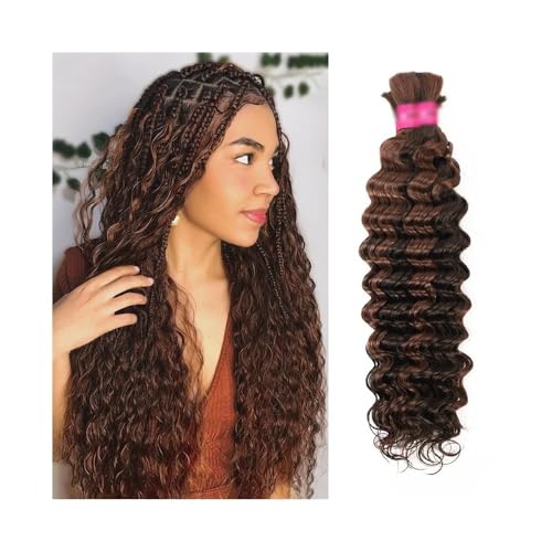 Frauen P4/30 Highlight Flechten Echthaar Deep Wave Bulk Haarbündel for Boho Zöpfe Kein Schuss Täglicher Gebrauch(20inch 1PC) von YRTAWEO32A