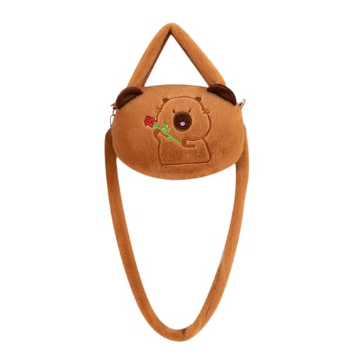 Capybara Plüschtaschen, Süße Capybara Umhängetasche Cartoon Capybara Stofftier Geldbörse Capybara Handtasche Tier Freizeittasche Für Junge Und Mädchen, 27x20cm von YRTUOP