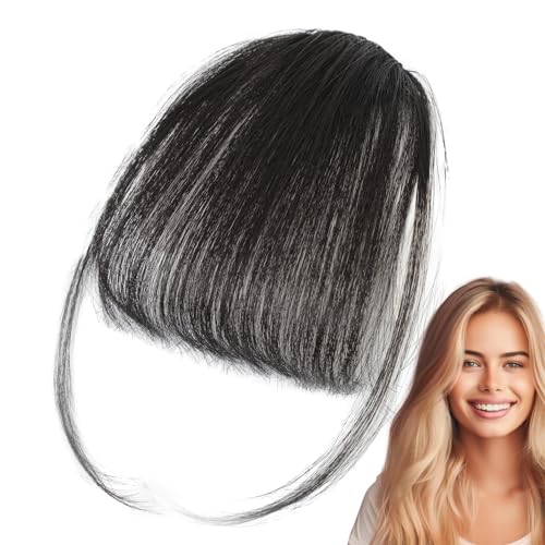 Clip Pony Echthaar, Clip Air Bangs Stilvolle Französische Pony Fransen Haarteile Für Mädchen von YRTUOP