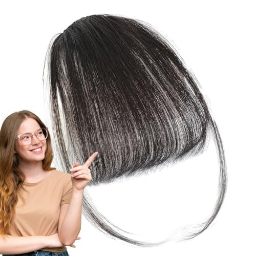 Clip Pony Echthaar, Clip Air Bangs Stilvolle Französische Pony Fransen Haarteile Für Mädchen von YRTUOP