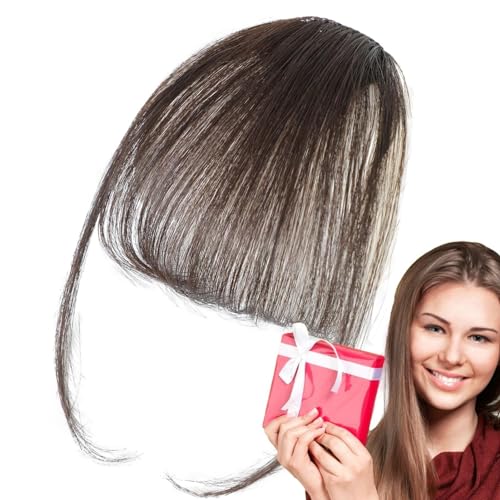 Clip Pony Echthaar, Clip Air Bangs Stilvolle Französische Pony Fransen Haarteile Für Mädchen von YRTUOP