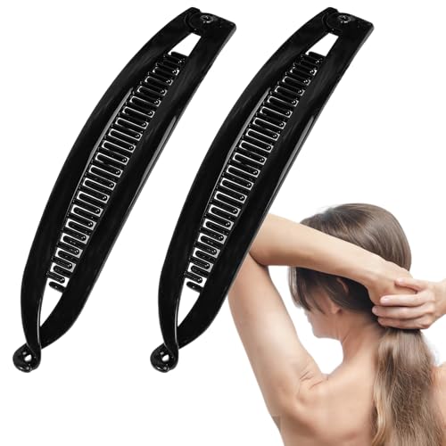 YRTUOP Bananenhaarklammern für Frauen, Bananenhaarclip - Doppelte Bananenclip Barrettes Claw Clincher Combs | 2x Classic Strong Hold-Accessoires für Styling-Styling-Styling für Frauen Mädchen von YRTUOP