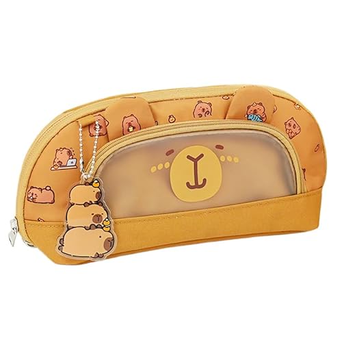 YRTUOP Capybara Federmäppchen, Niedliches Capybara Federmappe Tragbares Federtaschen Mäppchen Schreibwaren-Stifttasche Pencil Case Für Junge Und Mädchen, Teenager, 23x11x7.5cm von YRTUOP