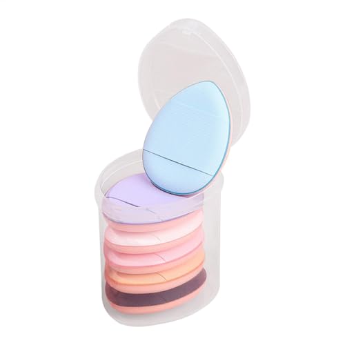 YRTUOP Fingerquaste, Fingerpuderquaste, Gesichts-Make-up-Schwämme 6er-Set, Lose Puderquaste mit kleinem Etui zum Fixieren des nassen und trockenen Make-ups für Frauen und Mädchen von YRTUOP
