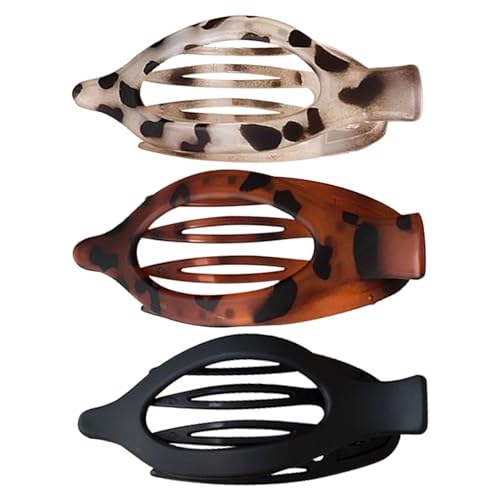 YRTUOP Flache Haarspangen Für Damen, 3 Stück Entenschnabel Haarklipps Flach, Griffiger Halt Französischer Stil Haarschmuck Für Lockigen Pferdeschwaltz Alltag Sport Date von YRTUOP