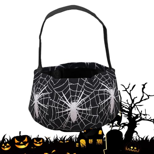 YRTUOP Halloween Süßigkeiten Taschen - Tragbare Vliesstoff Trick Or Treat Aufbewahrungsbeutel Mit Griffen - Gruseliger Aufbewahrungskorb Für Frauen Kinder Jugendliche von YRTUOP