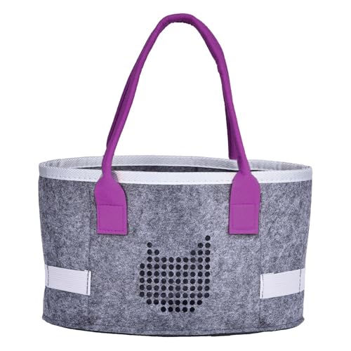 YRTUOP Tragbarer Filzorganisator, Filzeinkaufstasche,Ovales Filzpicknick mit Beutel | Faltbarer kosmetischer Behälter, Kinder Reisespielzeugorganisator, Picknickbeutel mit Griffen für Arbeit & Outdoor von YRTUOP