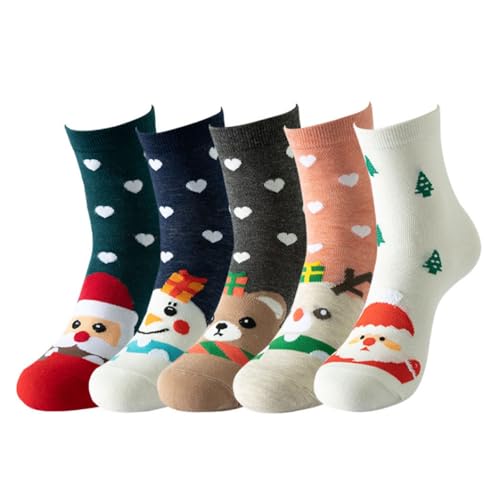 YRsorn 5 Paar Weihnachtssocken Damen - Bunte Socken Lustige Warme Winter Baumwollsocken Weihnachtsgeschenke für Frauen Mädchen 35-38 YRsorn 5 Paar Weihnachtssocken Damen - Bunte Socken Lustige Warme Winter Baumwollsocken Weihnachtsgeschenke für Frauen Mädchen 35-38 von YRsorn