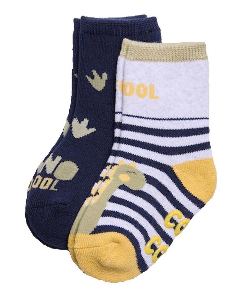 YSABEL MORA ABS-Socken Ysabel Mora 2er Pack Baby Thermo Strümpfe Stoppersocken Dino dunkelbla (2-Paar) von YSABEL MORA