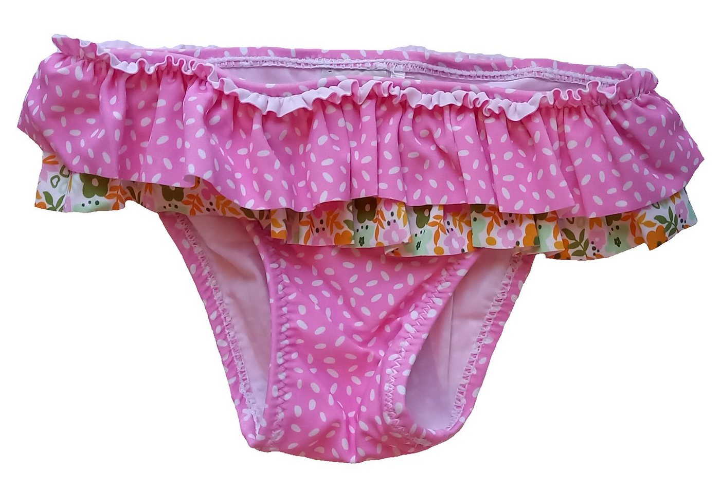 YSABEL MORA Badehose Ysabel Mora Baby Badehose Bikinislip Blumen Doppelrüsche rosa von YSABEL MORA