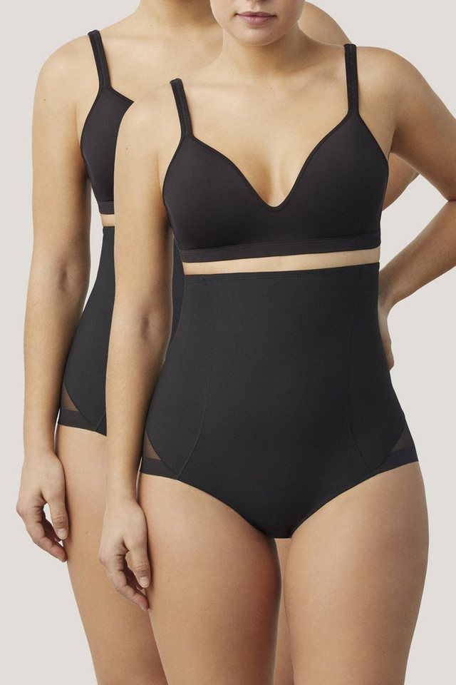 YSABEL MORA High-Waist-Panty (2er Pack) hoch geschnitten, elastisch, starker Shape-Effekt, Tüll von YSABEL MORA
