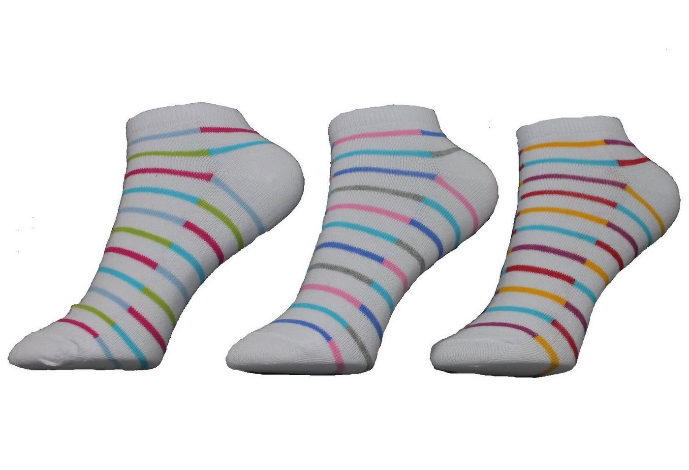 YSABEL MORA Sneakersocken Ysabel Mora 3er Pack Mädchen Sneaker Strümpfe Socken weiß gestreift (3-Paar) von YSABEL MORA