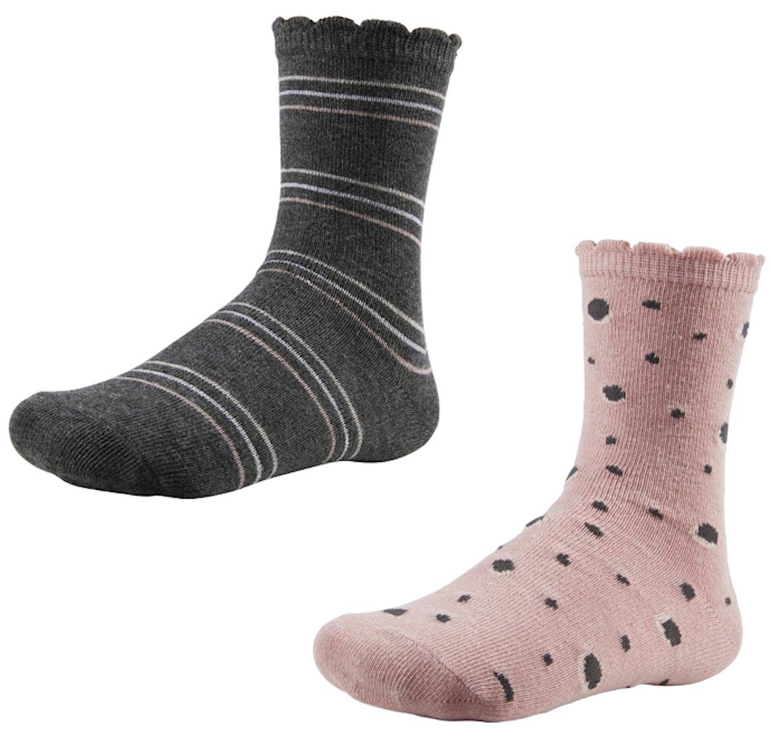 YSABEL MORA Socken Ysabel Mora 2er Pack Mädchen Socken Strümpfe grau rosa (2-Paar) von YSABEL MORA