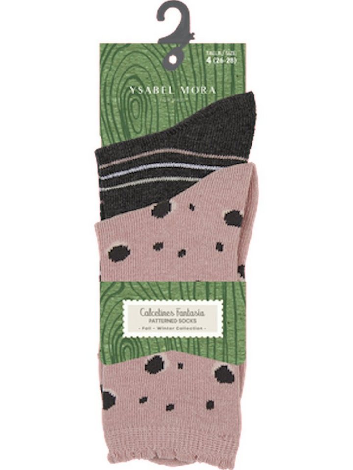 YSABEL MORA Socken Ysabel Mora 2er Pack Mädchen Socken Strümpfe grau rosa (2-Paar) von YSABEL MORA