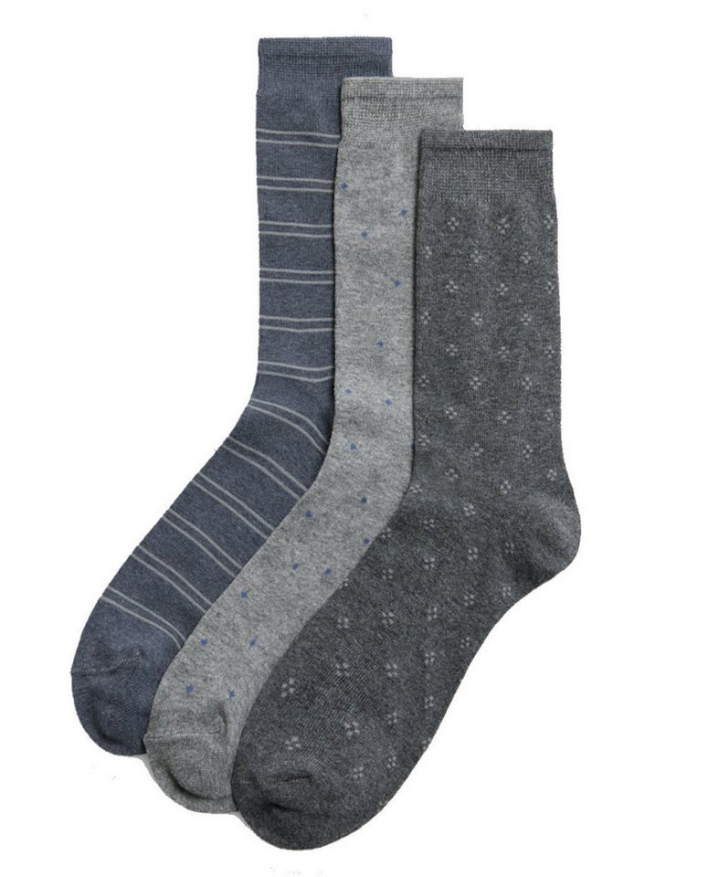 YSABEL MORA Socken Ysabel Mora 3er Pack Herren Socken Strümpfe Grautöne Gr.43-46 (3-Paar) von YSABEL MORA