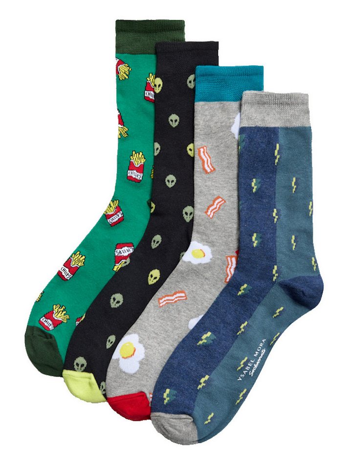 YSABEL MORA Socken Ysabel Mora 4er Pack Herren Socken Strümpfe Spaß bunt Gr.43-46 (4-Paar) von YSABEL MORA