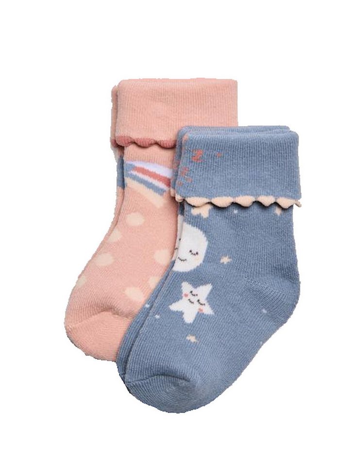 YSABEL MORA Thermosocken Ysabel Mora 2er Pack Baby Thermo Strümpfe Socken Sterne peach blau (2-Paar) von YSABEL MORA