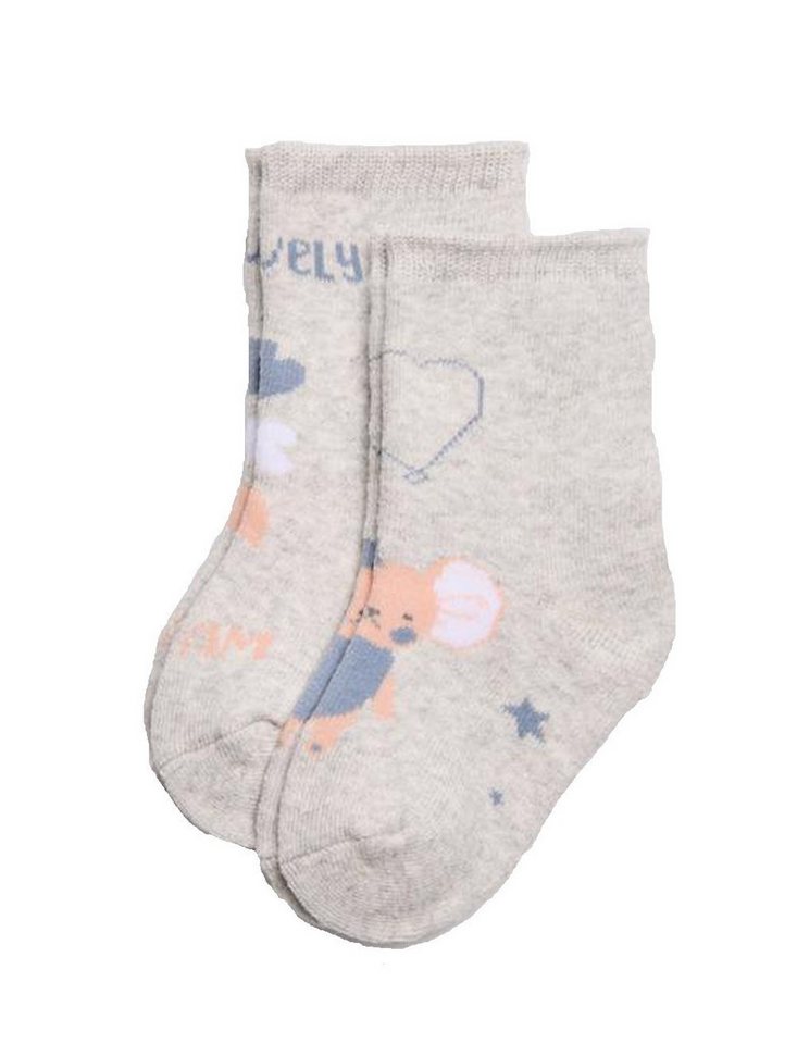 YSABEL MORA Thermosocken Ysabel Mora 2er Pack Baby Thermo Strümpfe Socken Maus hellgrau (2-Paar) von YSABEL MORA