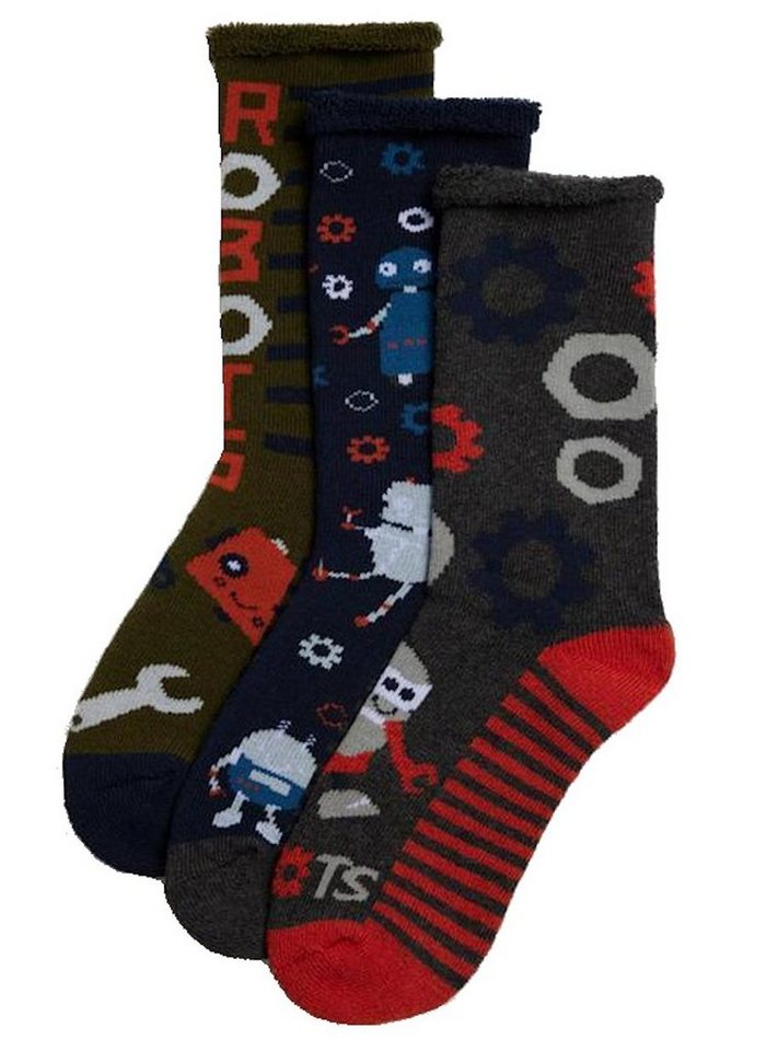 YSABEL MORA Thermosocken Ysabel Mora 3er Pack Jungen Thermosocken Socken Strümpfe Robots bunt (3-Paar) von YSABEL MORA