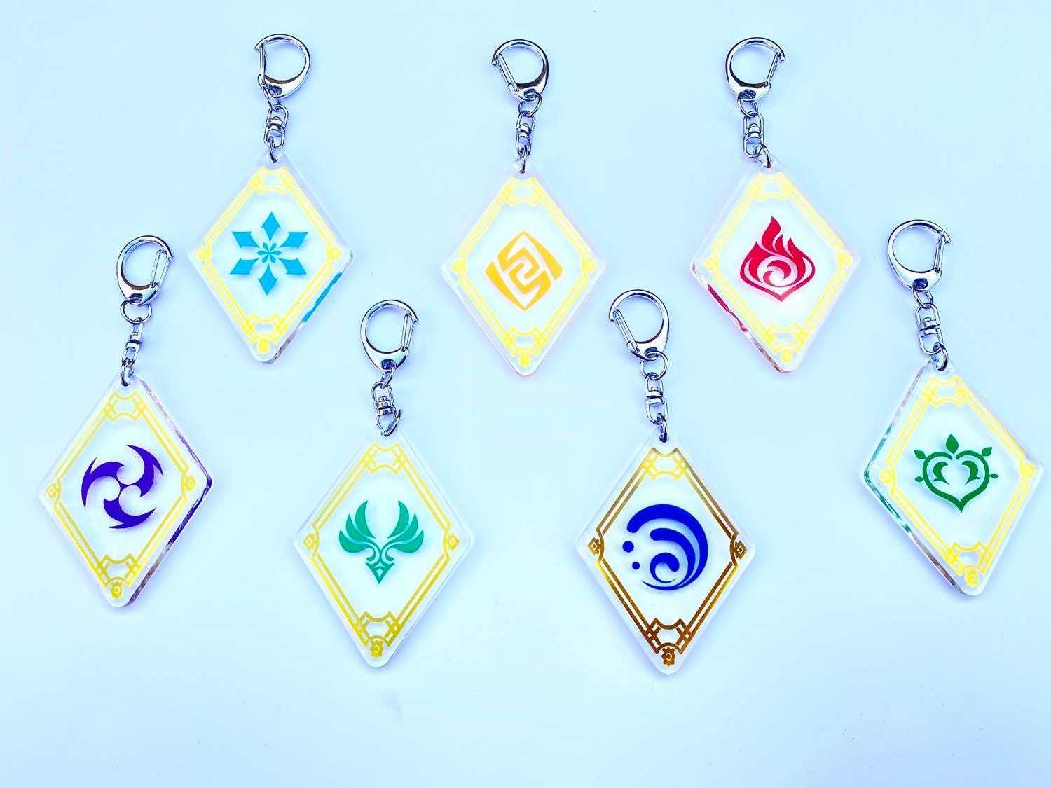 Genshin Auswirkungen Elemental Schlüsselanhänger | Pyro, Cryo, Geo, Electro, Dendro, Hydro, Anemo Genshin Auswirkungen Elemental Schlüsselanhänger | Pyro, Cryo, Geo, Electro, Dendro, Hydro, Anemo von YSBCreations