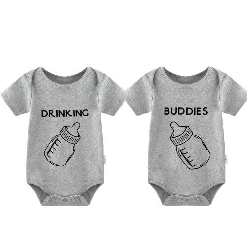 YSCULBUTOL Drinking Buddies Baby Lustiger Zwillings-Body für Jungen und Mädchen - - 0-3 Monate von YSCULBUTOL