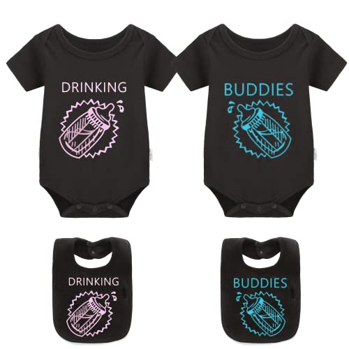 YSCULBUTOL Drinking Buddies Baby Lustiger Zwillings-Body für Jungen und Mädchen - - 4-6 Monate von YSCULBUTOL