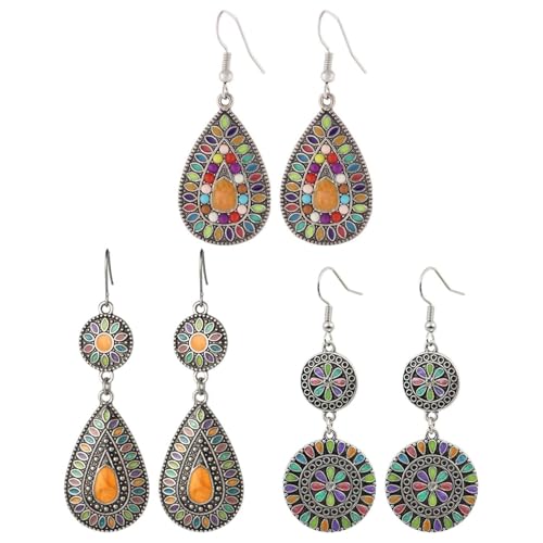 YSDYY 3 Paar Retro -Ohrringe, Modische Und Personalisierte Ohrringe, Exquisite Geometrische Ohrringe Und Accessoires Von Mädchen. von YSDYY