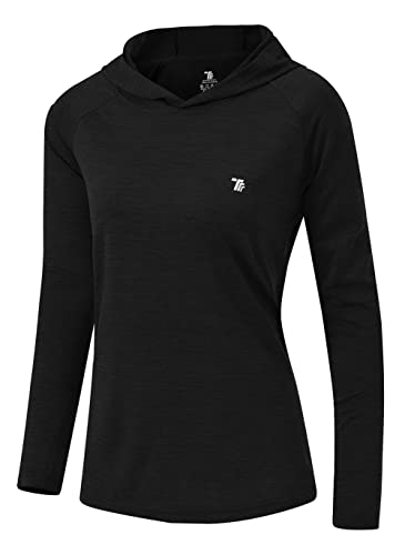 YSENTO Damen Outdoor Wandershirt Atmungsaktive Leicht Sport Langarmshirt Laufshirt Pullover Yoga Training T-Shirt Tops(Schwarz,2XL) von YSENTO