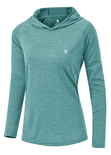 YSENTO Damen Outdoor Wandershirt Atmungsaktive Leicht Sport Langarmshirt Laufshirt Pullover Yoga Training T-Shirt Tops(Blau,2XL) von YSENTO